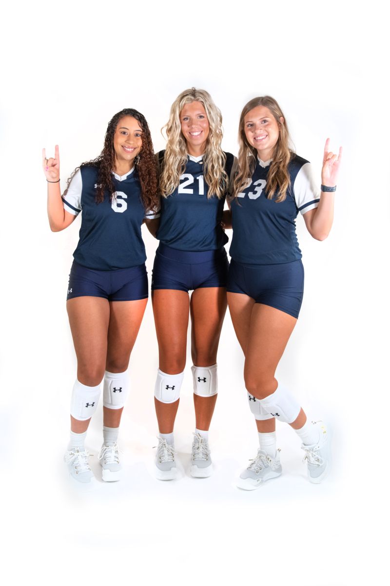 three volleyball girls